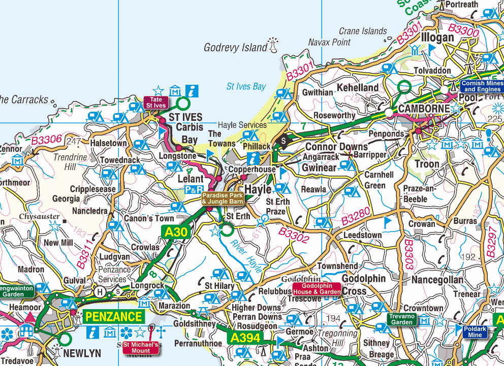 Large Map Of Cornwall Cornwall Map | Cornwall Guide