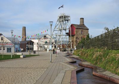 Cornwalls Industrial Heritage Twin Pools Gold Stock Photo 330996185