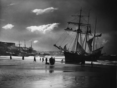 Mary Barrow and Lizzie R Wilce Beached at St Ives