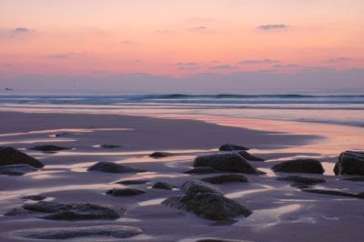 Rocks Between Sennen and Gwenver at Dusk