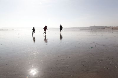 Winter beach fun