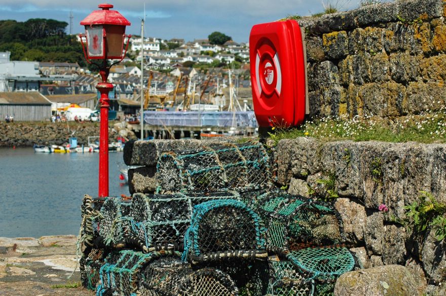 Crabpots on Newlyn Quay Cornwall Guide